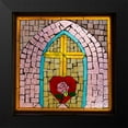 thumbnail image 2 of Mahan, Kathy 15x15 Black Modern Framed Museum Art Print Titled - Stained Glass Cross IV, 2 of 5