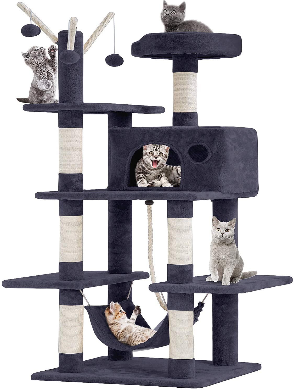 BestPet Cat Tree Tower Condo Playground Cage Kitten MultiLevel 56 inches Activity Center Play
