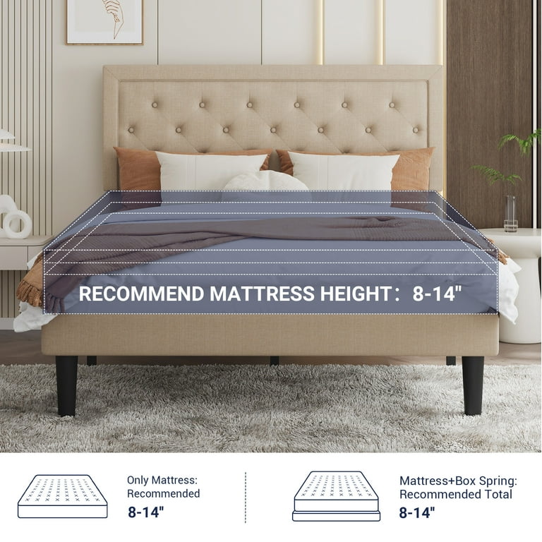 Allewie Full Size Upholstery Bed Frame with Adjustable