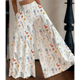 thumbnail image 2 of RDKTPXZ Women's Floral Palazzo Wide Leg Pants Elastic Waist, 1 Pack （S-XXL）, 2 of 5