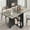 Carlo gray flap + iron gray cabinet, variant on GOCAPTAIN Folding Dining Table, Drop Leaf Design, 50" × 31.4" Tabletop, 6 Wheels & 2-Tier Storage Racks, Space-Saving Kitchen & Dining Room Furniture, Gray