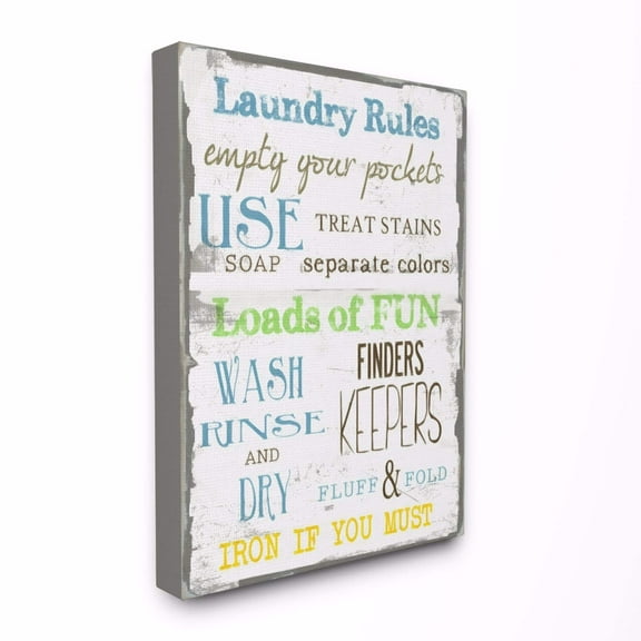Stupell Laundry Rules Bathroom Wall Art 24x30