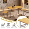 thumbnail image 4 of Comedor 4 Sillas con Mesa Rectangular de Madera y Estructura Metálica – Color Natural/Gris, 4 of 10