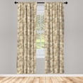 thumbnail image 3 of Ambesonne Floral Curtains, Daisies Romantic Ornate, Pair of 28"x84", Tan Pink Cream, 3 of 5