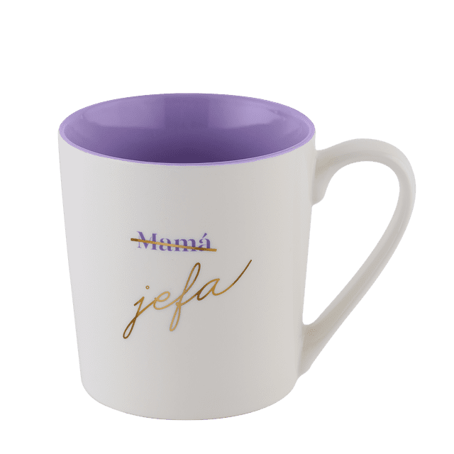 Taza para Café Grande de 500ml para Mamá LuckyLy, Modelo Mom, Súper blanco 500ml