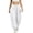 White, variant on hoksml Women's Tie Waist Jogger Pants, Solid Color Loose Elastic Cuff Casual Trousers