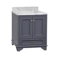 thumbnail image 5 of Nantucket 30" Bathroom Vanity with Marine Gray Cabinet and Carrara Marble Top, 5 of 6