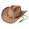thumbnail image 5 of jiaxiM Straw Cowboy Hats for Women and Men Wide Brim Woven Cowboy Hat Western Cowgirl Hats Women for Country Concert Outfits, 5 of 5