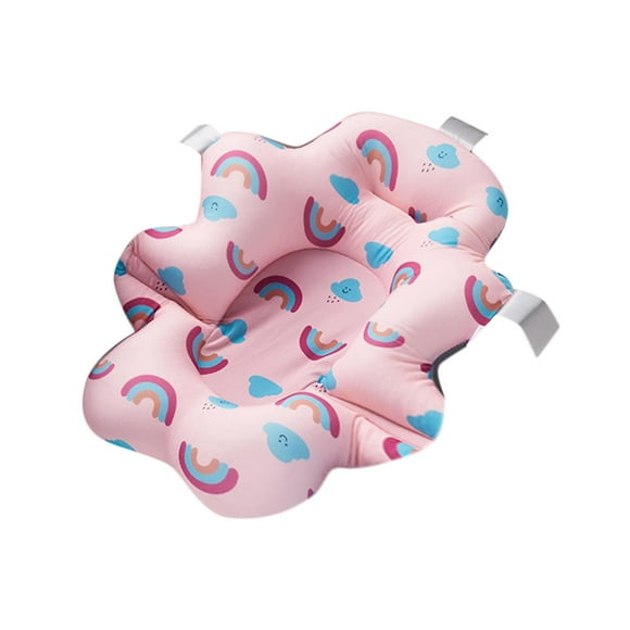 Almohadilla de baño para bebé, asiento de bañera flotante para niños, cojín de baño suave para bebé, alfombrilla de ducha de seguridad para bebés para Rosa Hugo Almohadilla de soporte para asiento de baño