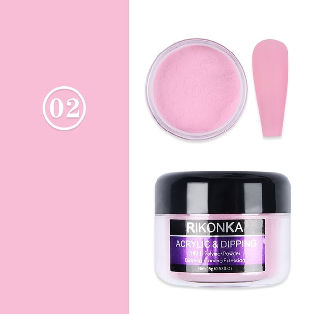 Polvo acrílico Rosa degradado para uñas, extensión de puntas de polímero, polvos de cristal para manicura profesional, accesorios de arte, 15g