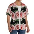 thumbnail image 2 of Kdxio Men'S Hawaiian Shirt For Men Short Sleeve Shirt Pink Roses Summer Casual Holiday Beach Button Down T-Shirts, 2 of 5