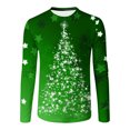 thumbnail image 5 of DDAPJ pyju Christmas Gifts T-shirt for Men Christmas Tree Long Sleeve 3D Graphic Tee Big and Tall Casual Crewneck Pullover Tees Xmas Holiday Party Tops Black＆Friday Deals 2023 Green 4XL, 5 of 7
