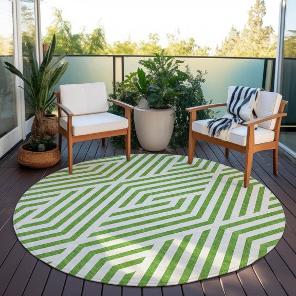 Addison Rugs Machine Washable Indoor/ Outdoor Modern Diamonds Chantille Rug 8' x 8' - Graphite