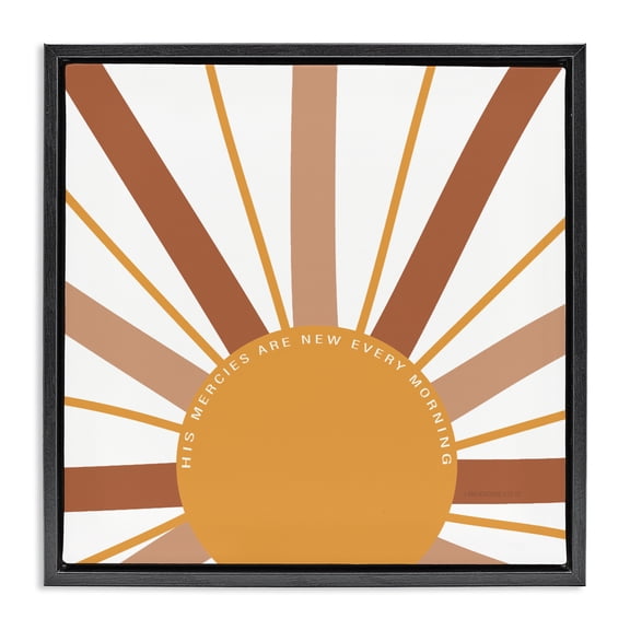 Stupell Industries His Mercies Every Morning Black Framed Floater Canvas Wall Art, design by SD Graphics Studio