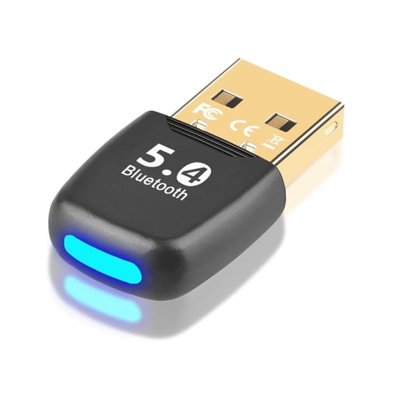 Bluetooth Adapter for PC, Bluetooth 5.4 Dongle Receiver, Taillight Design, Plug and Play, EDR & BLE, Supports Windows 11/10/8.1/7, Suitable for Desktop, Laptop, Headset, Keyboard, Mouse, Speaker