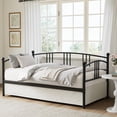 thumbnail image 2 of EDTara Steel Slat Support Metal Daybed, Elegant Arched Headboard Design, Easy Assembly for Guest Room, 2 of 9