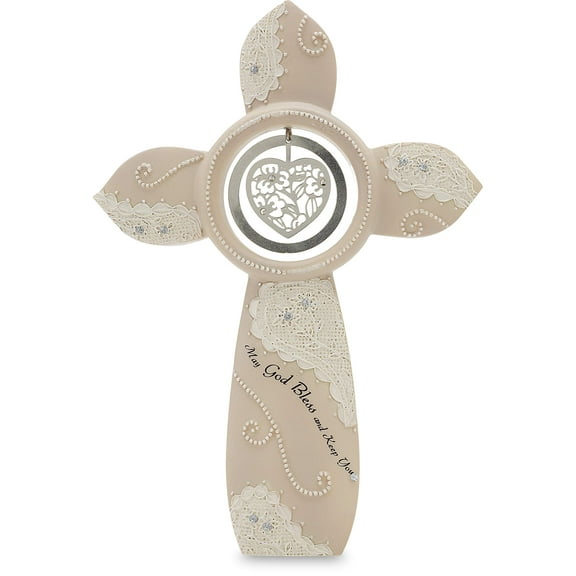 Little Things Mean A Lot May God Bless and Keep You Self Standing Cross, 7-Inch