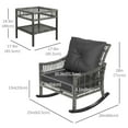 thumbnail image 3 of Outsunny 3 Pieces PE Rattan Rocking Chair Set, Outdoor Rocker Chair, Mixed Grey, 3 of 10