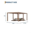 thumbnail image 7 of Senfot Outdoor Aluminum Louvered Pergola, Half Aluminum Half Iron, Wood Grain Finish, Garden Pavilion Wood 12x20, 7 of 7