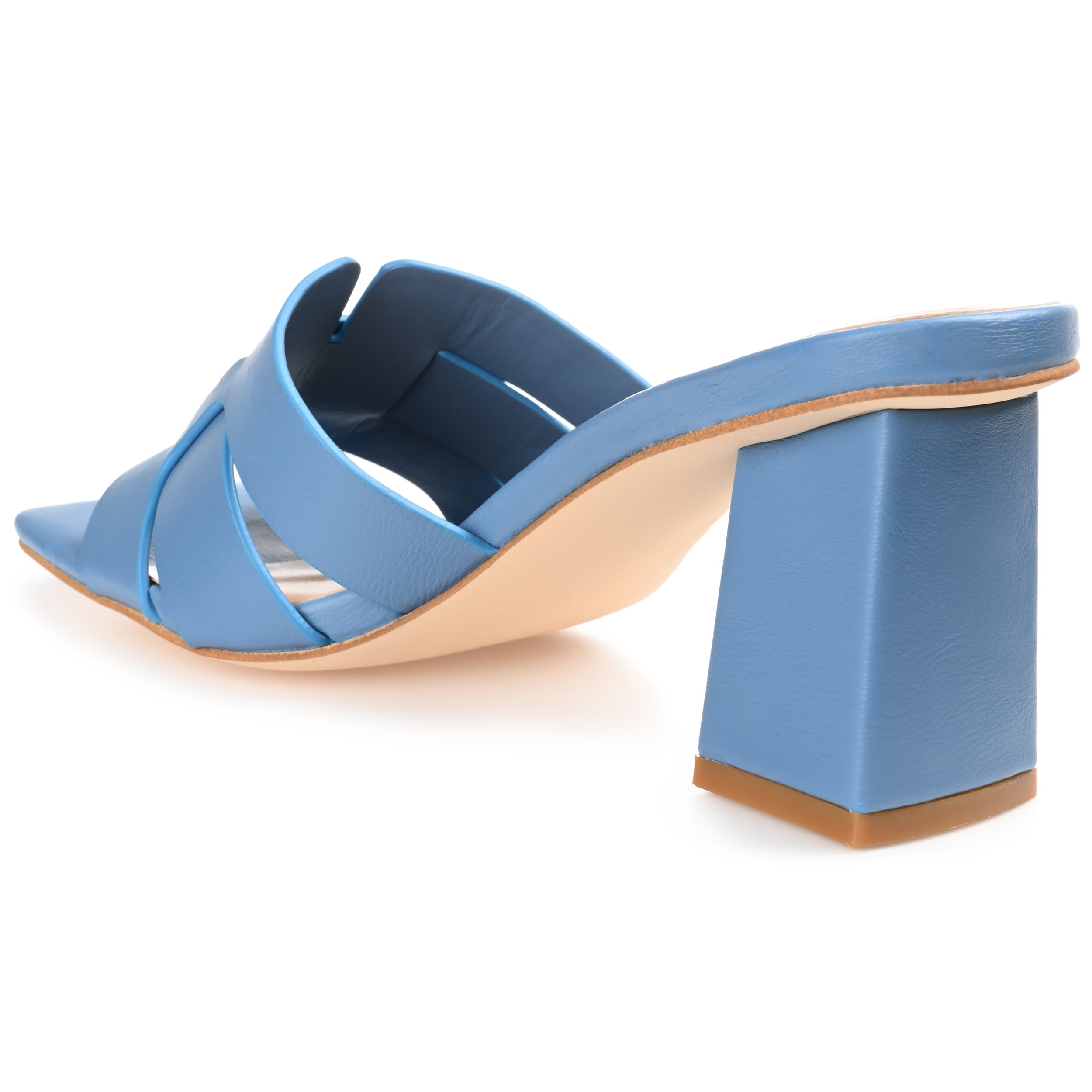 Journee Womens Renatta Open Square Toe Block Heel Dress Sandals