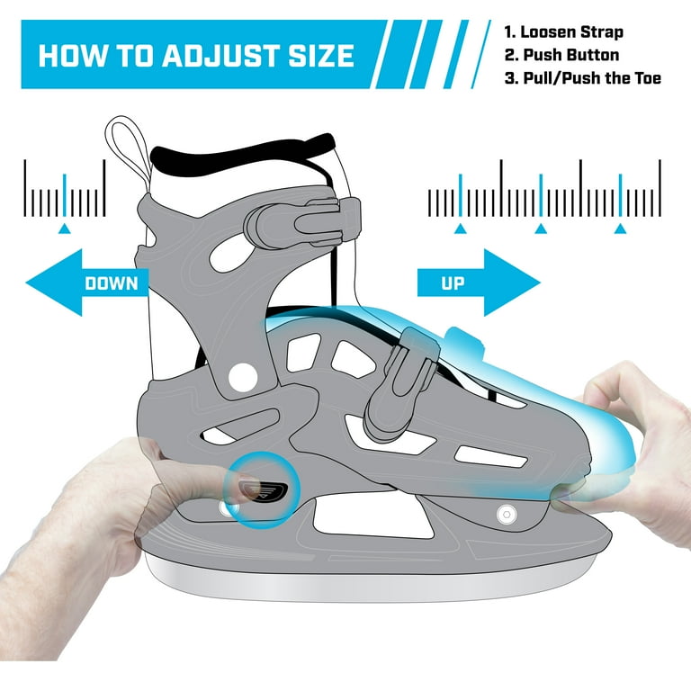 Lake Placid Waterproof Summit Adjustable Male Ice Skate, White