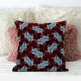 thumbnail image 2 of Amrita Sen Designs CAPL1106BrCDS-BL-18x18 18 x 18 in. Floral Leaves Broadcloth Indoor & Outdoor Blown & Closed Pillow - Red, Grey & Black, 2 of 7