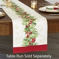thumbnail image 6 of Christmas Holly Berry Ribbon Garland Traditions Bordered 60 x 144 inch Rectangle Fabric Tablecloth, 6 of 6