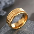 thumbnail image 6 of GY Jewelry Gear Design Yellow Gold Plated Titanium Steel Mens Ring Men Wedding Band Man Ring, 6 of 7
