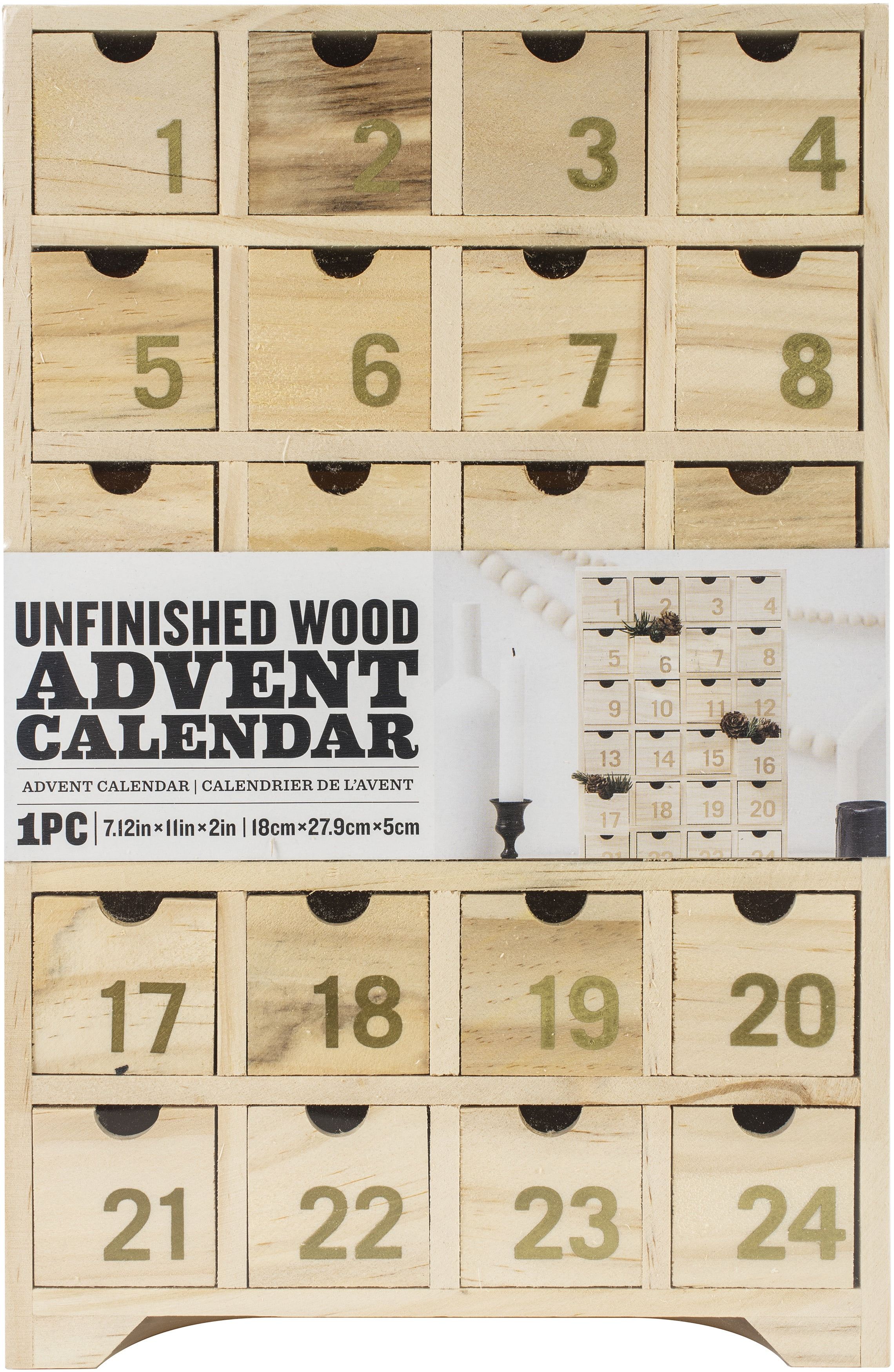 Wood Advent Calendar 7 12 X11 X2 Walmart Canada