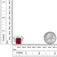 thumbnail image 6 of Gem Stone King 925 Sterling Silver Red Created Ruby and White Moissanite 3 Stone Ring for Women (6.84 Cttw, Size 5), 6 of 6