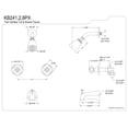 thumbnail image 2 of Kingston Brass KB241PX Two Handle Tub & Shower Faucet, 2 of 2