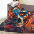 thumbnail image 6 of Pofeuu Colorful Floral Skull A Print Ultra-Soft Micro Fleece Blanket,for Bed Or Sofa,All Season Throw Blankets Flannel Blanket-60"x50", 6 of 7