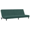 thumbnail image 2 of vidaXL Canapé-Lit 2 Places avec Pouf Vert Foncé en Velours, 2 of 5