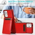 thumbnail image 7 of Dteck Back Wallet Phone Case for Samsung Galaxy A72 5G with ID & Credit Card Holder Slots Pockets Wallet Back Cover Stand Flip Folio Leather Cell Cases Women Men, Red, 7 of 7