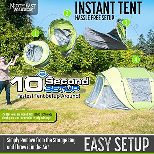 4 Person Easy Pop Up Tent WaterResistant Lightweight Portable Camping
