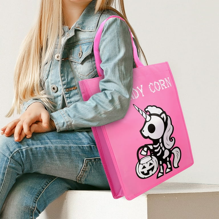 Way to Celebrate Halloween Skeleton Unicorn Reflective Trick or Treat Bag 14