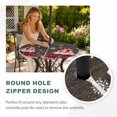 thumbnail image 5 of Round Outdoor Tablecloth with Umbrella Hole and Zipper, Vintage Gnomes Christmas Fitted Table Cover with Elastic Edge for 36-44 Inch, Snowflake Xmas Poinsettia Waterproof Patio Tablecoths for Picnic, 5 of 9