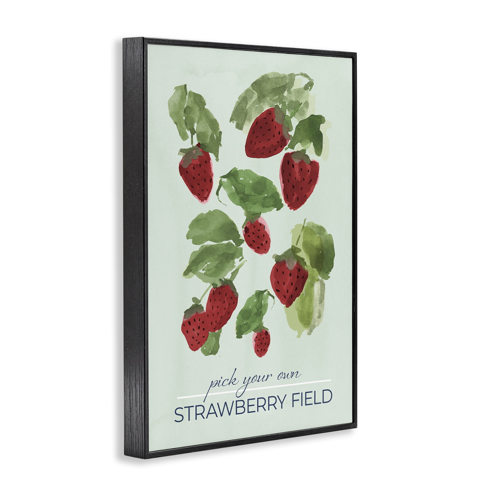 Stupell Industries Strawberry Field Pick Your Own Black Framed Giclee Art, design by Lucille Price