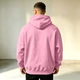 thumbnail image 6 of Men's Heavy Blend Drawcord Hooded Sweatshirt fall winter Casual Long Sleeves Hooded Sweatshirt with Kangaroo Pockets Pink S, 6 of 6