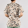 thumbnail image 4 of Iaqnaocc Scrubs for Women Funny Floral Print Nurse Uniforms Trendy V-Neck Side Slits Scrub Tops Holiday Short Sleeve Tees Blouse with Pockets Beige M, 4 of 5