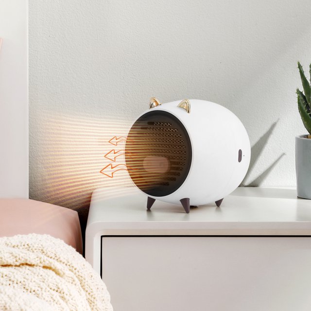Calentador de Ventilador Eléctrico Brillar Mini Calentador de Cerámica USB Blanco