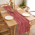thumbnail image 3 of Table Runner 60 Inches Long for Kitchen Dining, Red Striped Dresser Scarf Farmhouse, Dining Table Decorations for Wedding/Parties, Classic Minimalist Waves Lines Pattern 13 x 60 In, 3 of 8