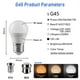 thumbnail image 3 of Bombilla LED de Golf para decoración del hogar, luz de vela de 6 piezas, G45, C37, E14, E27, B22, 3W, 5W, 6W, 7W, AC120V, AC230V, 3 of 4