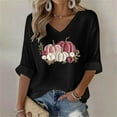 thumbnail image 2 of Blouses for women dressy casual Long Sleeve Polyester and Spandex Soft Clothing M Black womens blouses, 2 of 5