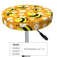 thumbnail image 4 of Round Bar Stool Seat Covers, Funny cartoon bee daisy Elastic Round Chair Cover Stool Seat Slipcover Bar Stool Cushions Round Pad for 12-14 inch, 4 of 7