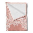 thumbnail image 2 of Peach Soft Flannel Fleece Blanket, Abstract Lace Design Wedding Engagement Inspiration Floral Arrangement Pale Backdrop, Cozy Plush for Indoor and Outdoor Use, 70" x 90", Coral White, by Ambesonne, 2 of 5