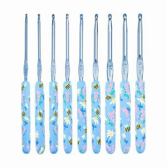 9/12Pcs Ergonomic Handle Crochet Hook for Beginner Crochet Knitting Weaving