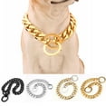 thumbnail image 2 of Gold Dog Collar Chain with Steel Buckle Width, Stainless Steel Cuban Link Slip Chain Training, 2 of 6