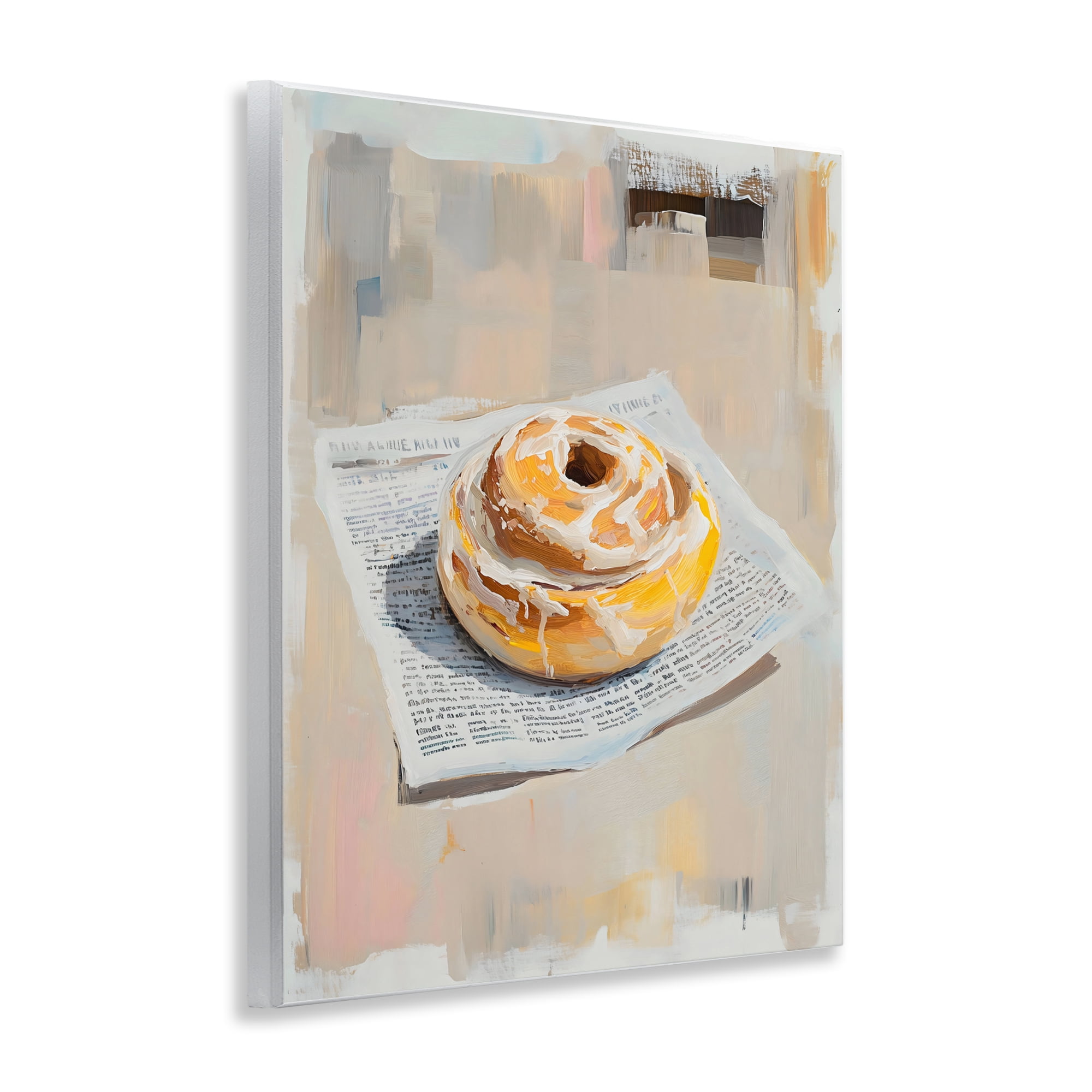 Stupell Industries Cinnamon Roll & Morning Paper Wall Plaque Art, design by The Prints Vibe