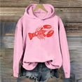 thumbnail image 2 of Crewneck Sweatshirt for Women Lobster Graphic Print Sweatshirts Pullover Tops Long Sleeve Casual Fashion Fall Shirts High Low Pullover Sweater Tops (Pink,X-Large), 2 of 4
